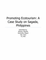 Page 1: Promoting Ecotourism: A Case Study on Sagada, Philippines · PDF fileCase Study on Sagada, Philippines ... the area also play an important role in the tourism industry because